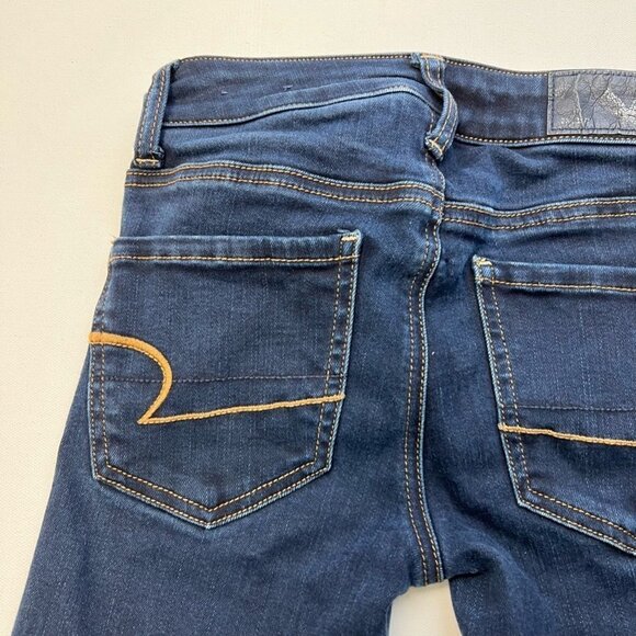 American Eagle Outfitters Womens Skinny Jeans Blue Super Stretch Denim 00 Short - Picture 7 of 11